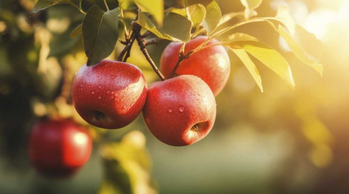 delicious red apples tree